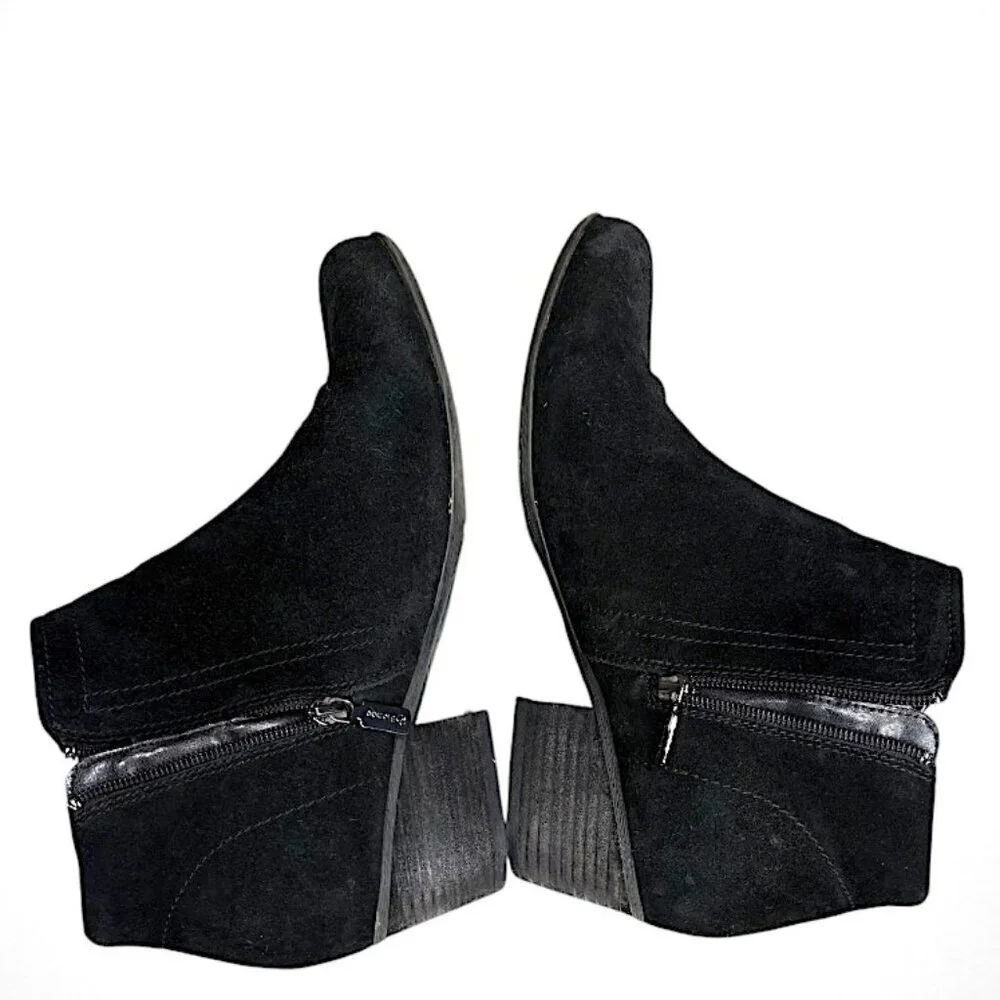 Blondo Women's Valli 2.0 Ankle Boots Black Nubuck Leather Block Heel 10M